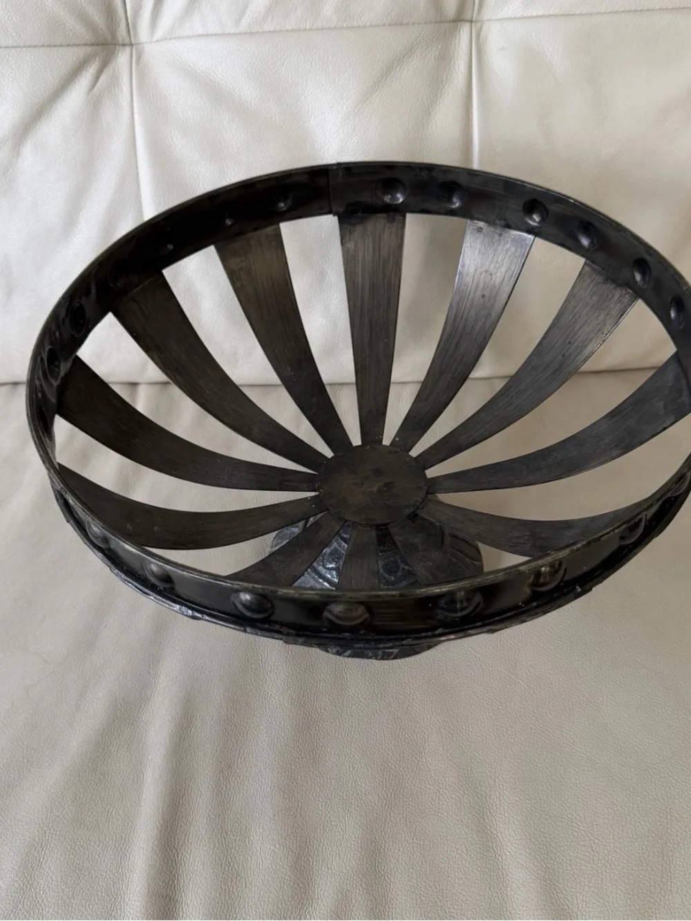 Metal Decorative Bowl Centerpiece in Dark Bronze